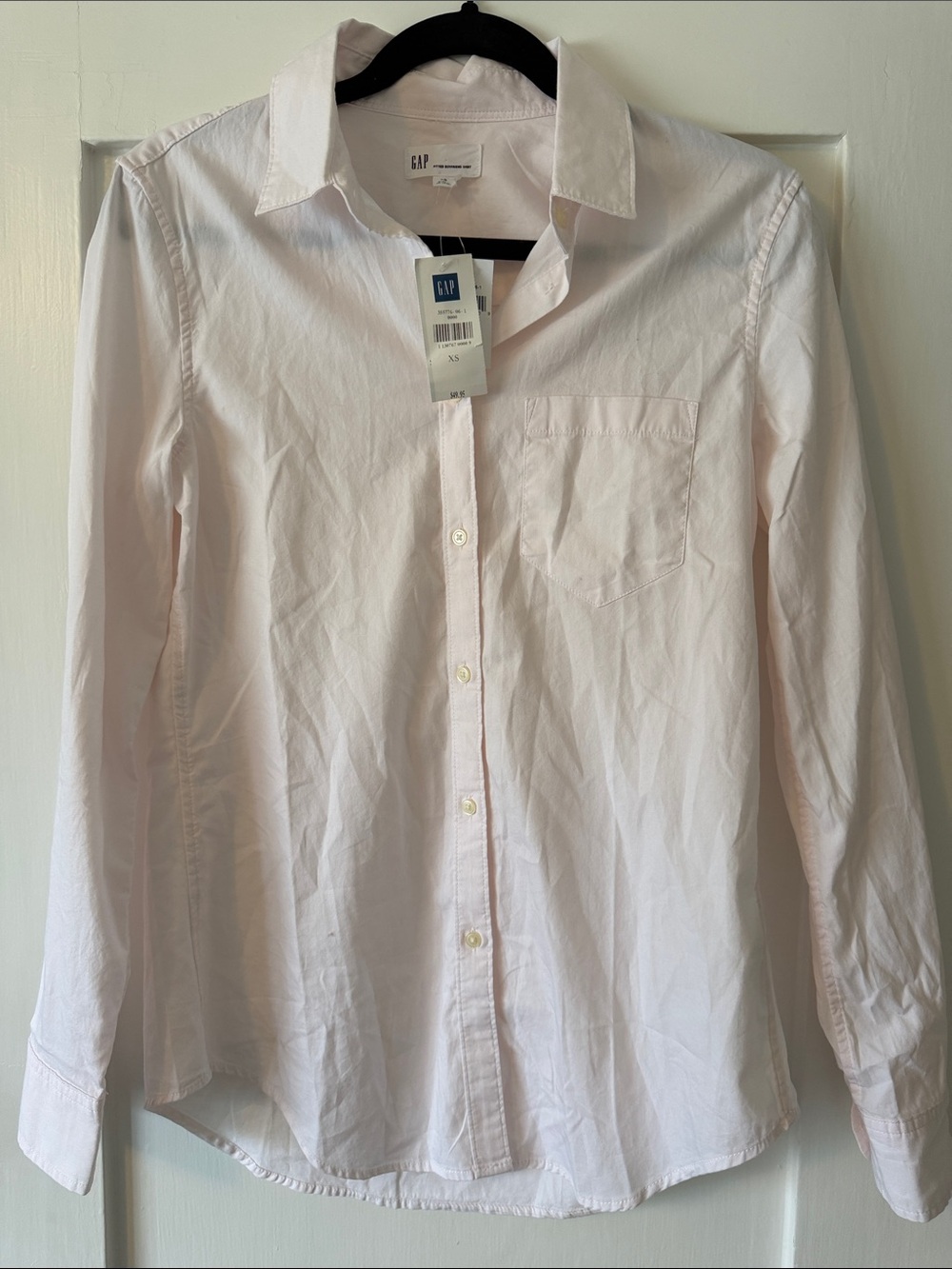 GAP Light Pink Long-Sleeve Button-Down Dress Shirt New With Tags 100% cotton